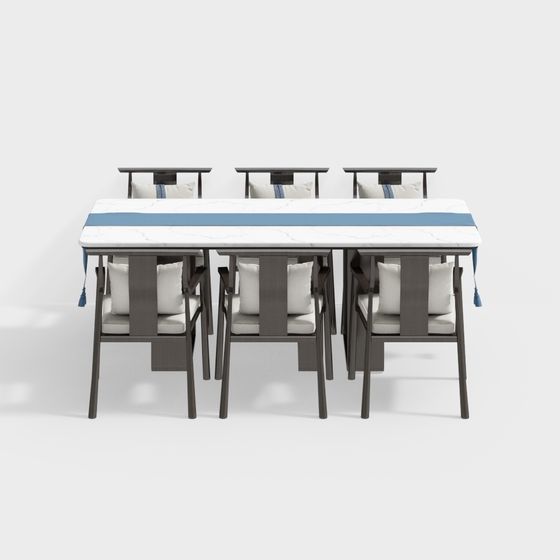 Urban Dining Table and Chairs 3D model for Modern Spaces