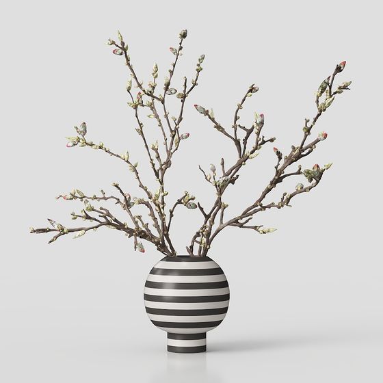 Stylish Low-Poly Spring Plant 3D Model