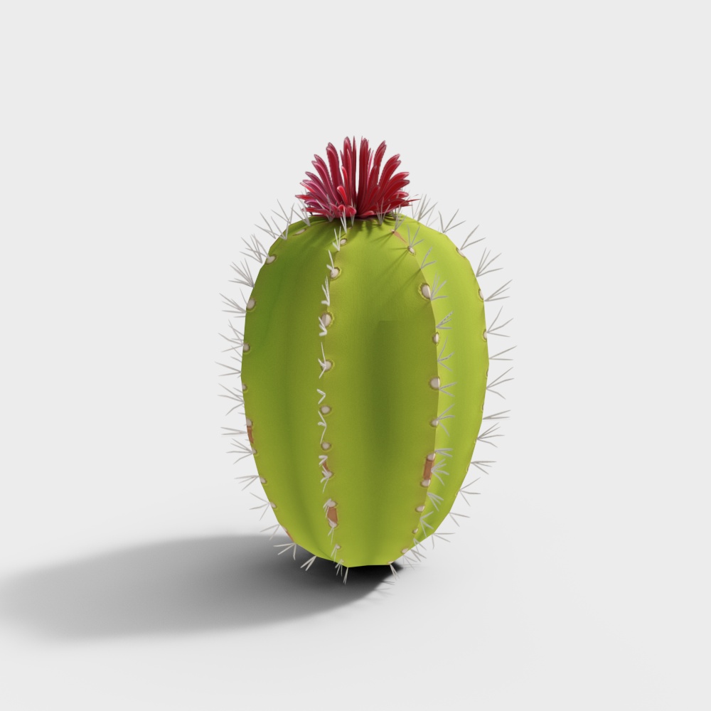 Vibrant Low-Poly Cactus 3D model