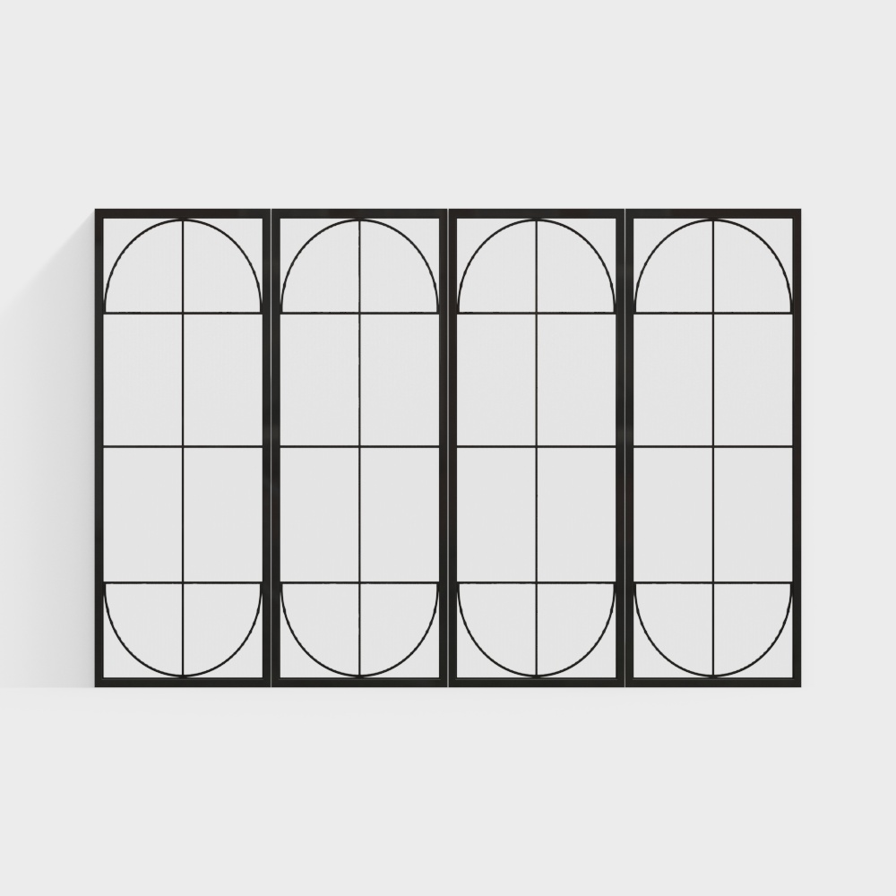 Vintage Villa Living and Dining Room with Floor-to-Ceiling Windows