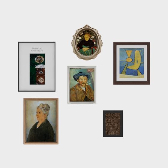 Vintage Gallery 3D model with Low-Poly Design