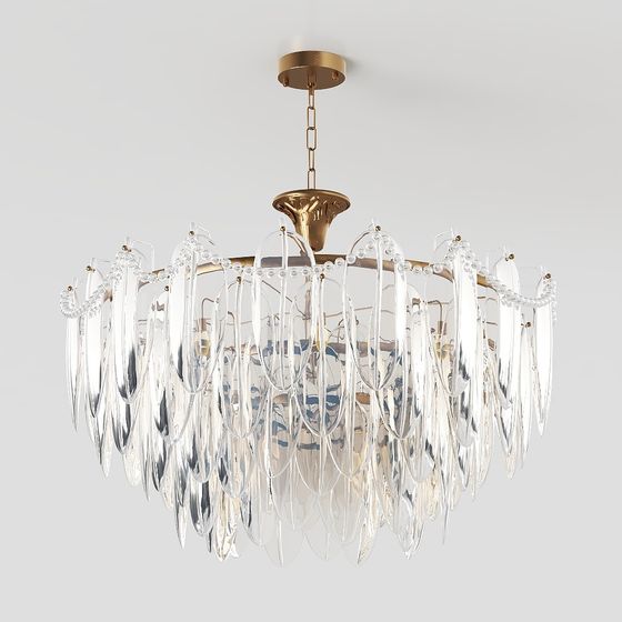 Elegant Crystal Chandelier 3D model
