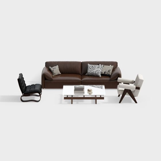 Urban Living Room Set 3D model for Creative Spaces
