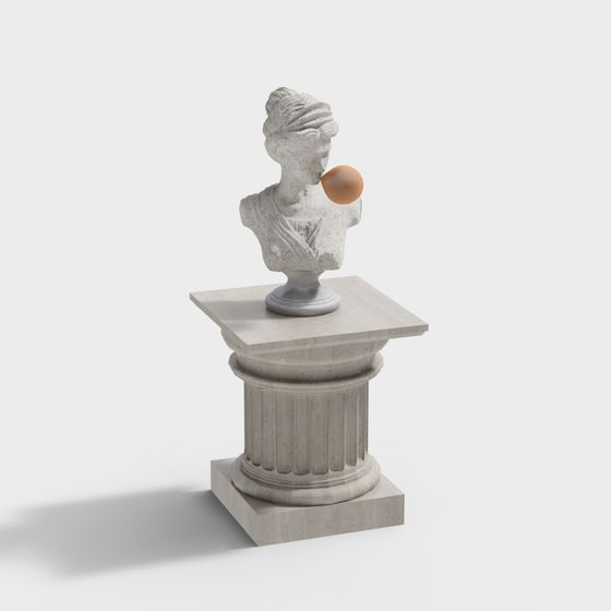 Classical Roman Female Statue 3D Model