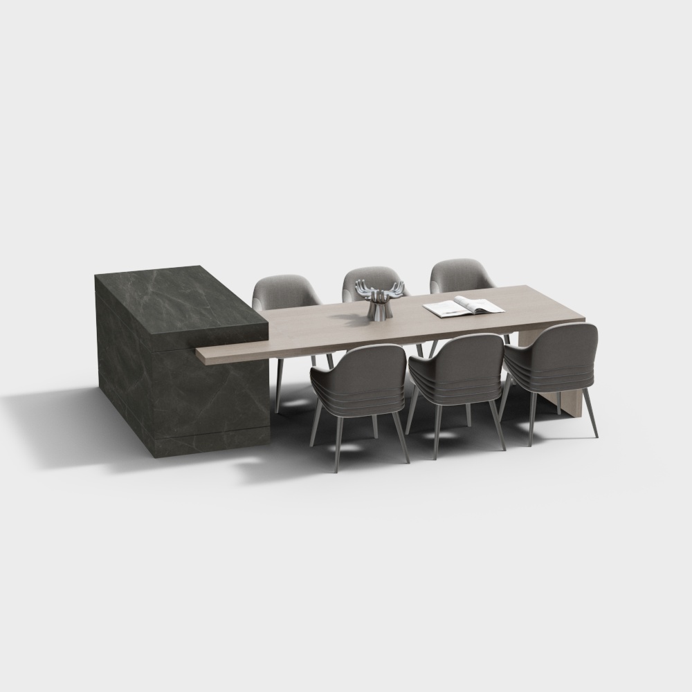 Modern Villa Open-Plan Kitchen Island Counter