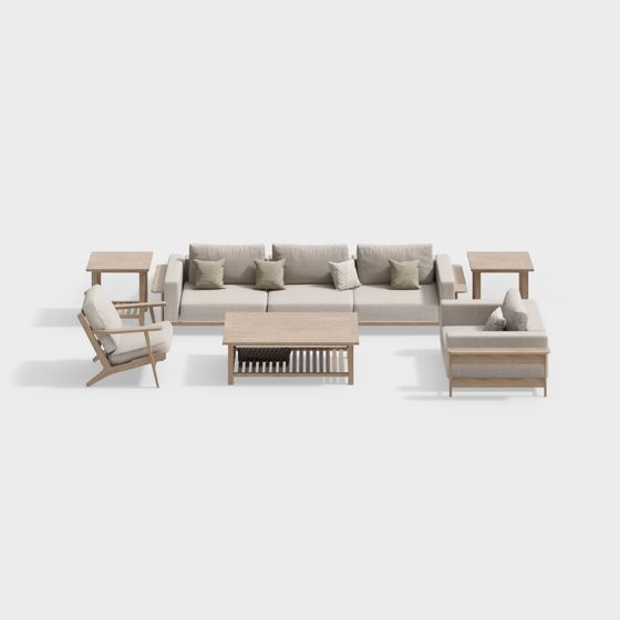 Stylish Low Poly 3D Furniture Set for Modern Interiors