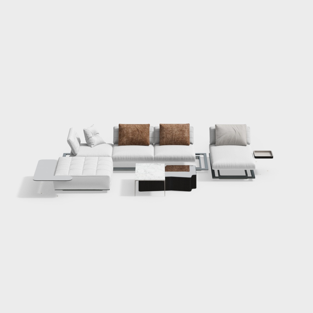 Cream-Style Living Room Combination Sofa