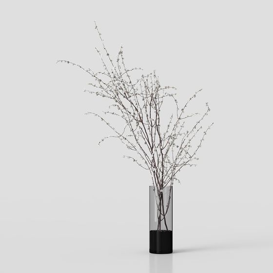 Snow Branch Vase 3D model for Elegant Spaces