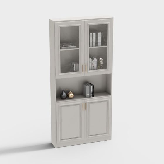Simple European Double Open Partition Bookcase
