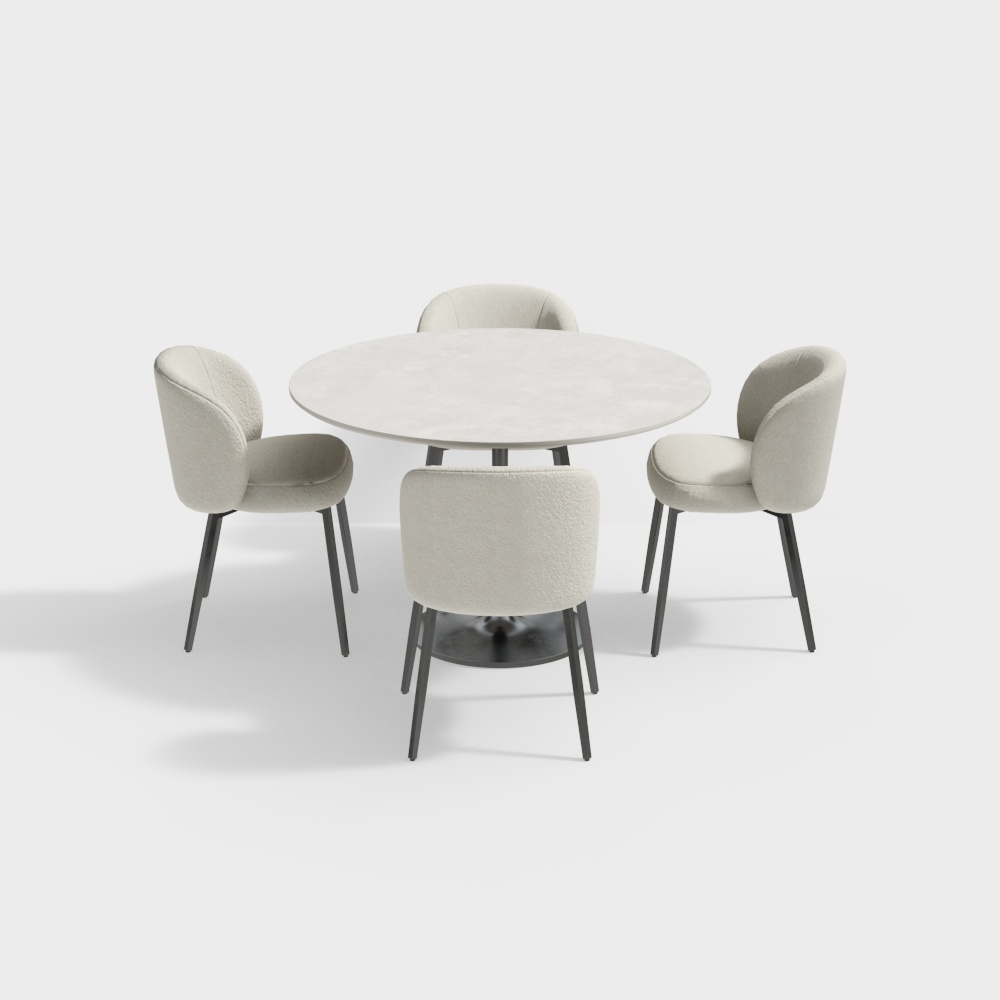 Cream-style Restaurant Table Combination