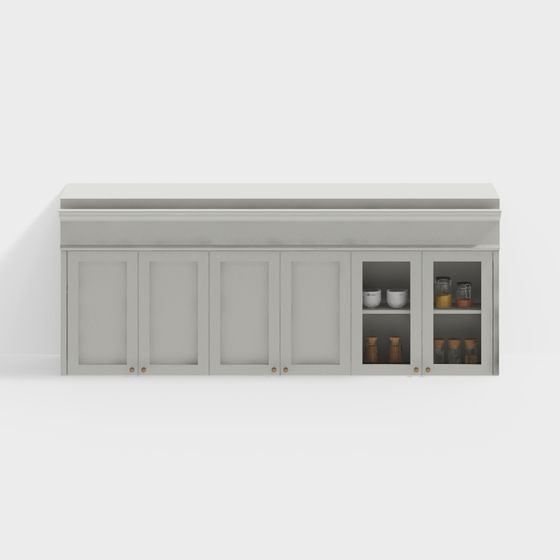 Elegant Low-Poly Kitchen Cabinet 3D Model