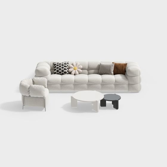 Комбинированный диван гостевого ресторана в кремовом стиле