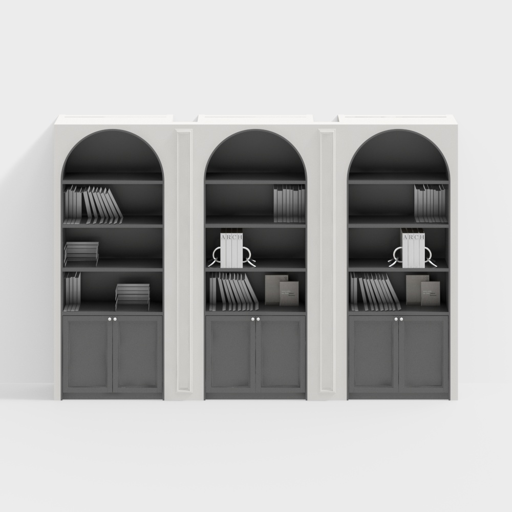 American style living room bookcase