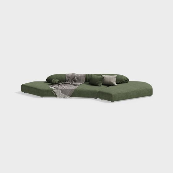Urban Comfort Low-Poly Sofa 3D model