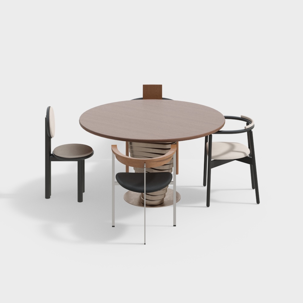 Ensemble de Table à Manger Rétro Moderne pour Restaurant