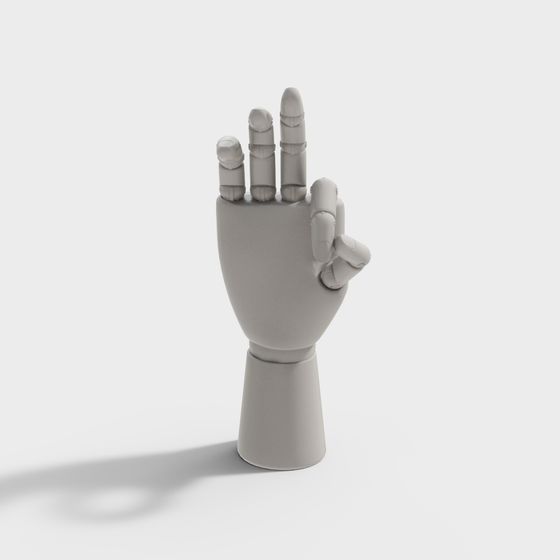 Low Poly Mechanical Hand 3D model