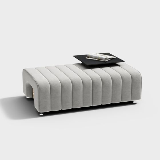 Streamlined Sofa Bench 3D model for Contemporary Interiors