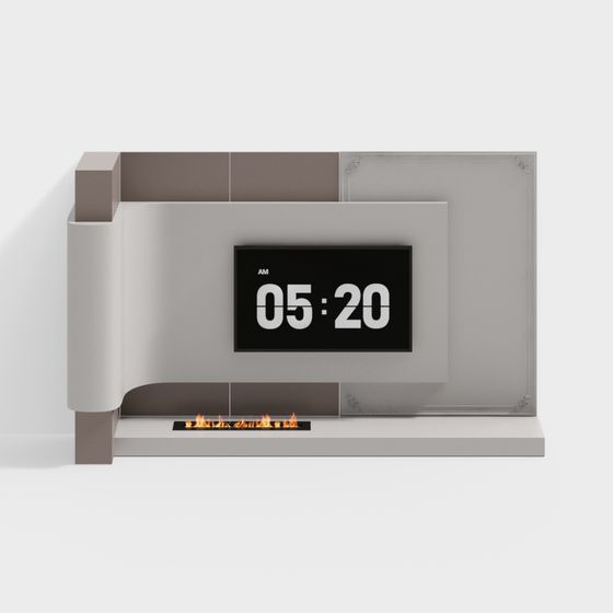 Stylish Smart Fireplace 3D model for Contemporary Spaces