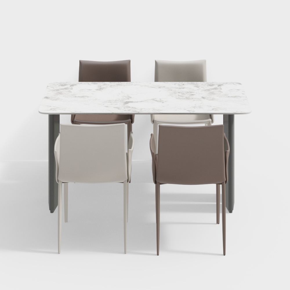 Ensemble de Table de Restaurant Client Crème Moderne