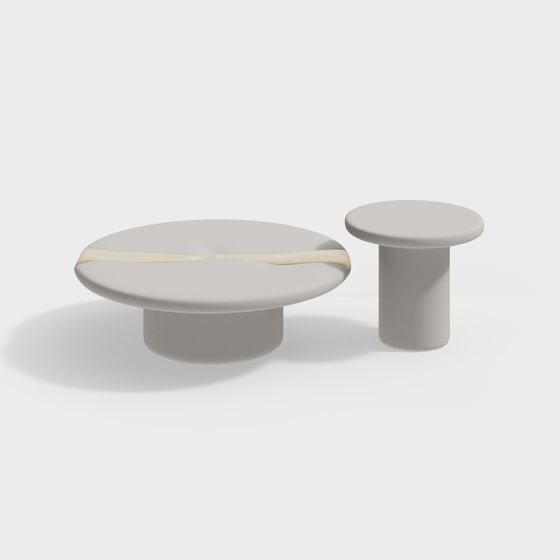 Streamlined Round Table 3D model