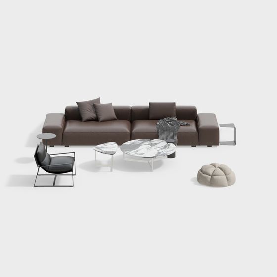 Urban Living Room Set 3D model for Modern Spaces