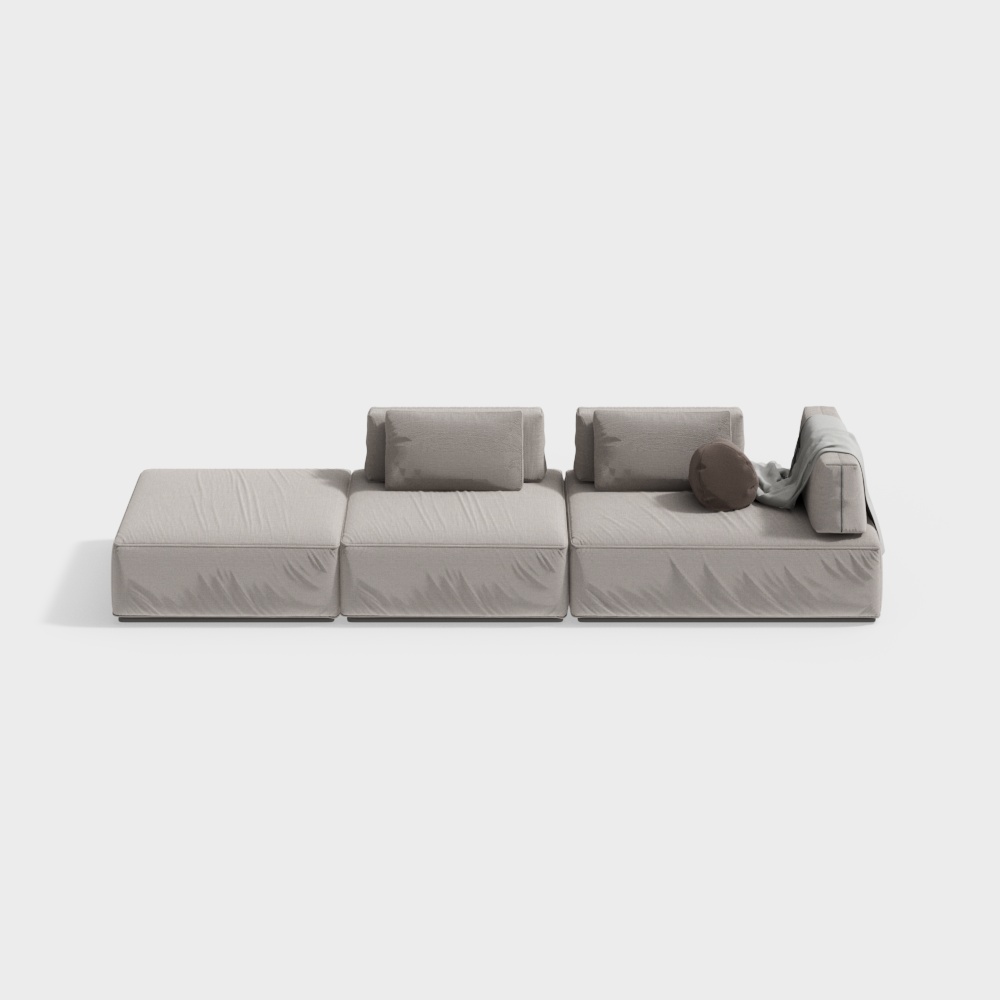 Modern Minimalist Multi-Person Sofa for Living and Dining Room