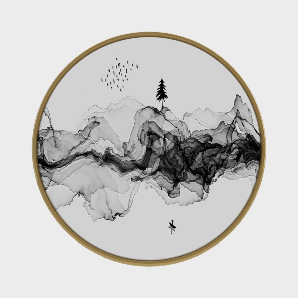 Peinture Murale Circulaire de Style Chinois Moderne