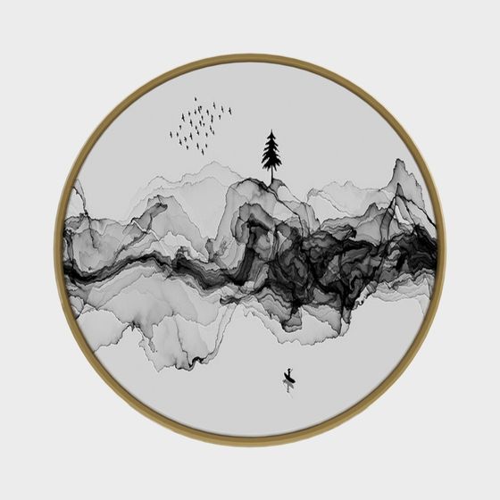 Peinture Murale Circulaire de Style Chinois Moderne