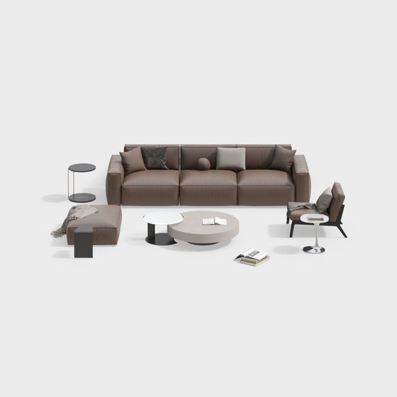 Urban Living Room Set 3D model for Creative Projects