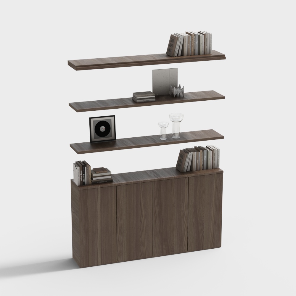 Scandinavian Minimalist Wood Bookshelf