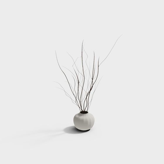 Minimalist Branch Arrangement 3D model for Creative Projects
