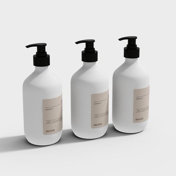 Minimalist Lotion Bottle Set 3D model