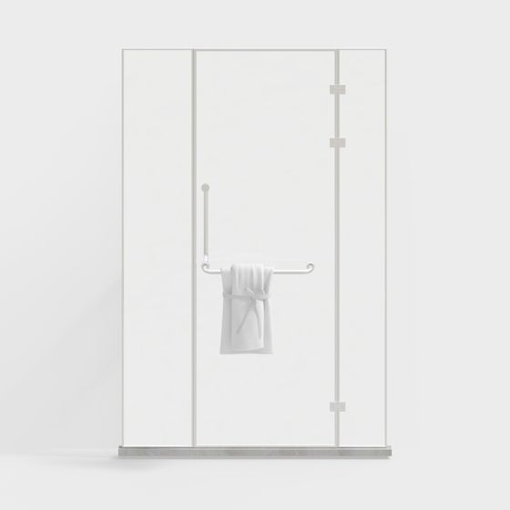 Stylish Glass Shower Room 3D model for Modern Interiors