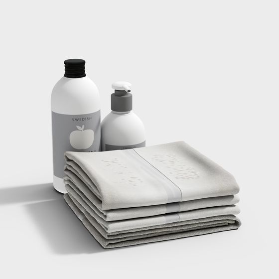 Stylish Swedish Bath Set 3D model for Modern Spaces