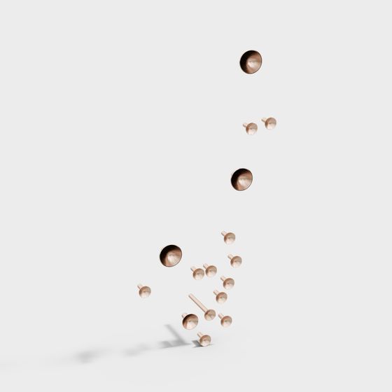 Stylish Copper Rivet 3D model for Modern Design