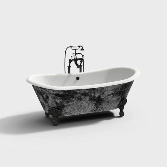 Classic Clawfoot Bathtub 3D model