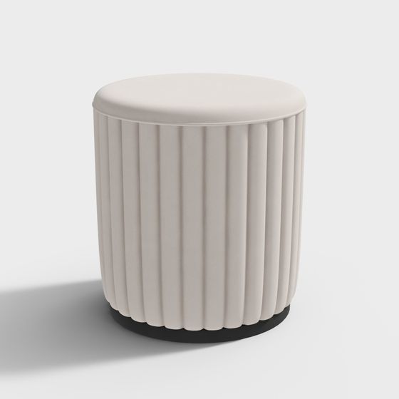 Stylish Cylindrical Pleated Stool 3D model for Creative Projects