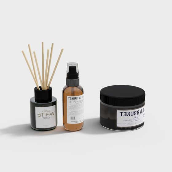 Elegant Perfume Set 3D model for Creative Projects