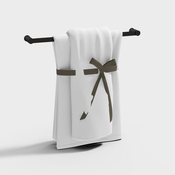 Minimalist Towel Rack 3D model for Modern Interior Design