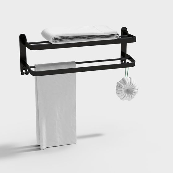 Modern Minimalist Bathroom Towel Rack 3D model