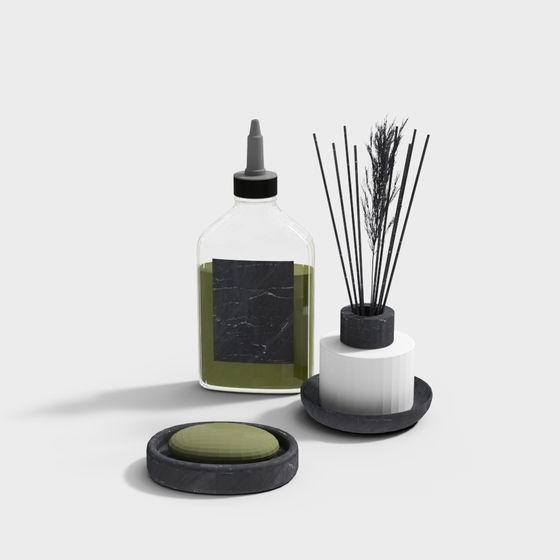 Elegant Low-Poly Aromatherapy Candle 3D model