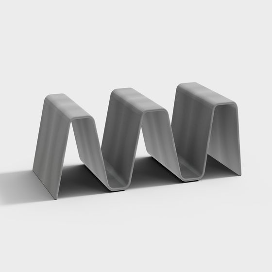 Geometric Gray Low-Poly Stool 3D model