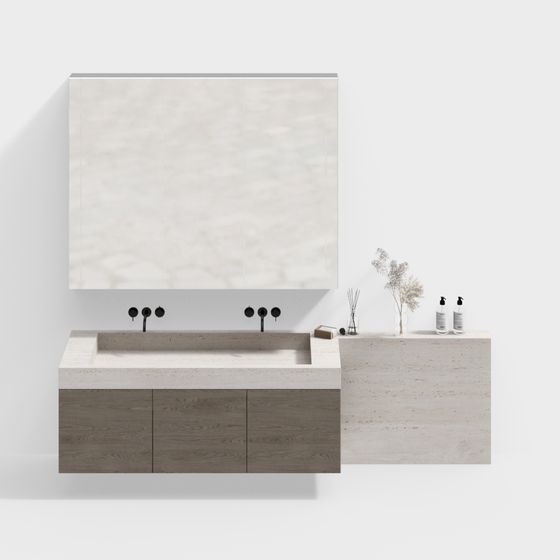 Elegant Modern Bathroom Vanity 3D model