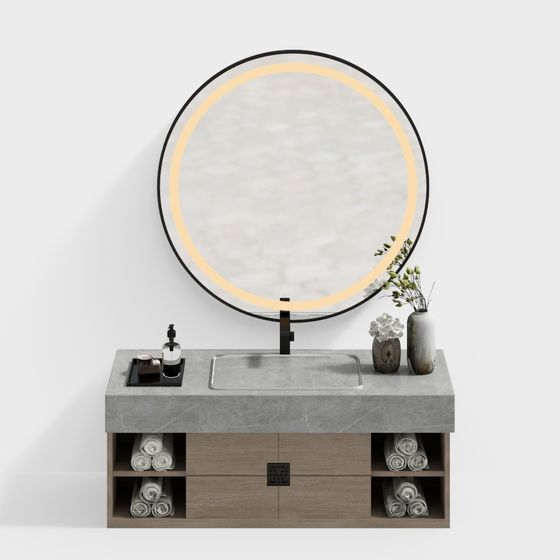 Modern Minimalist Bathroom Vanity 3D model