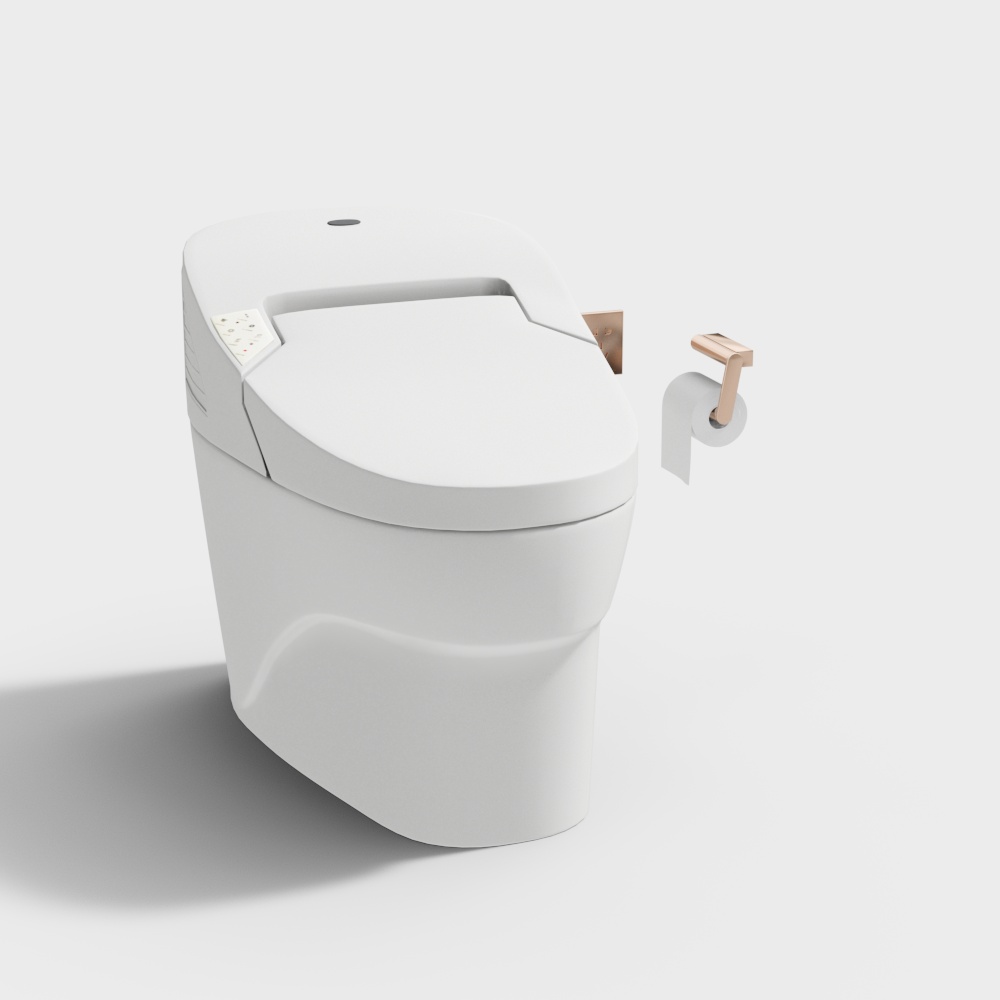 Futuristic Minimalist Smart Toilet 3D model