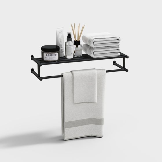 Minimalist Bathroom Towel Rack 3D model