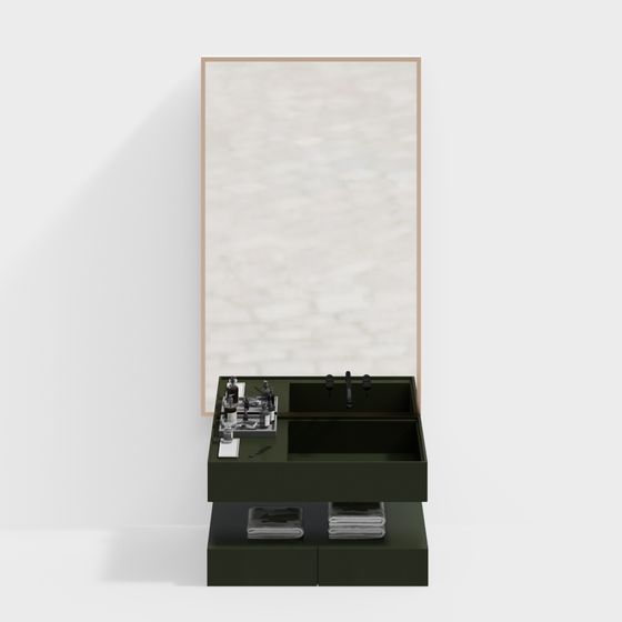 Modern Minimalist Bathroom Cabinet 3D model