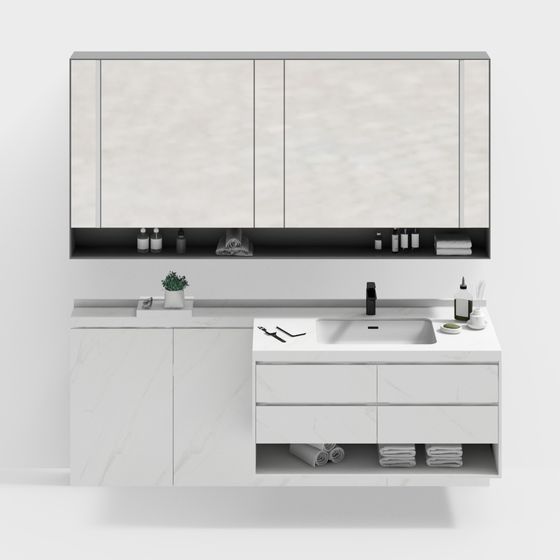 Minimalist Bathroom Vanity 3D model