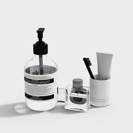 Minimalist Bathroom Vanity Set 3D model