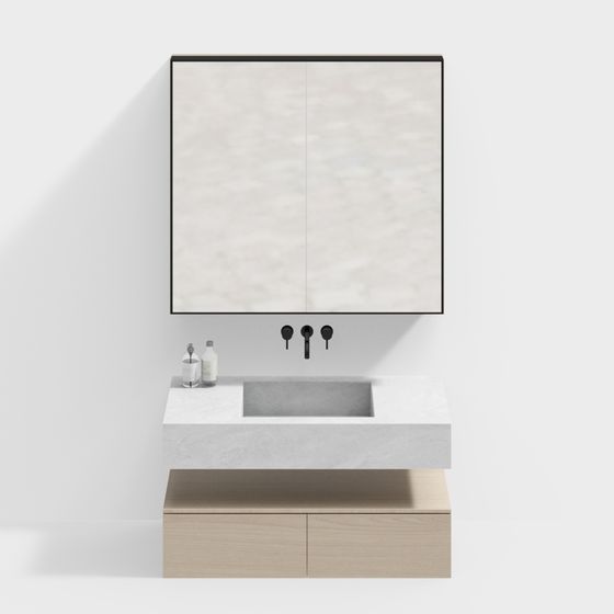 Minimalist Bathroom Cabinet 3D model